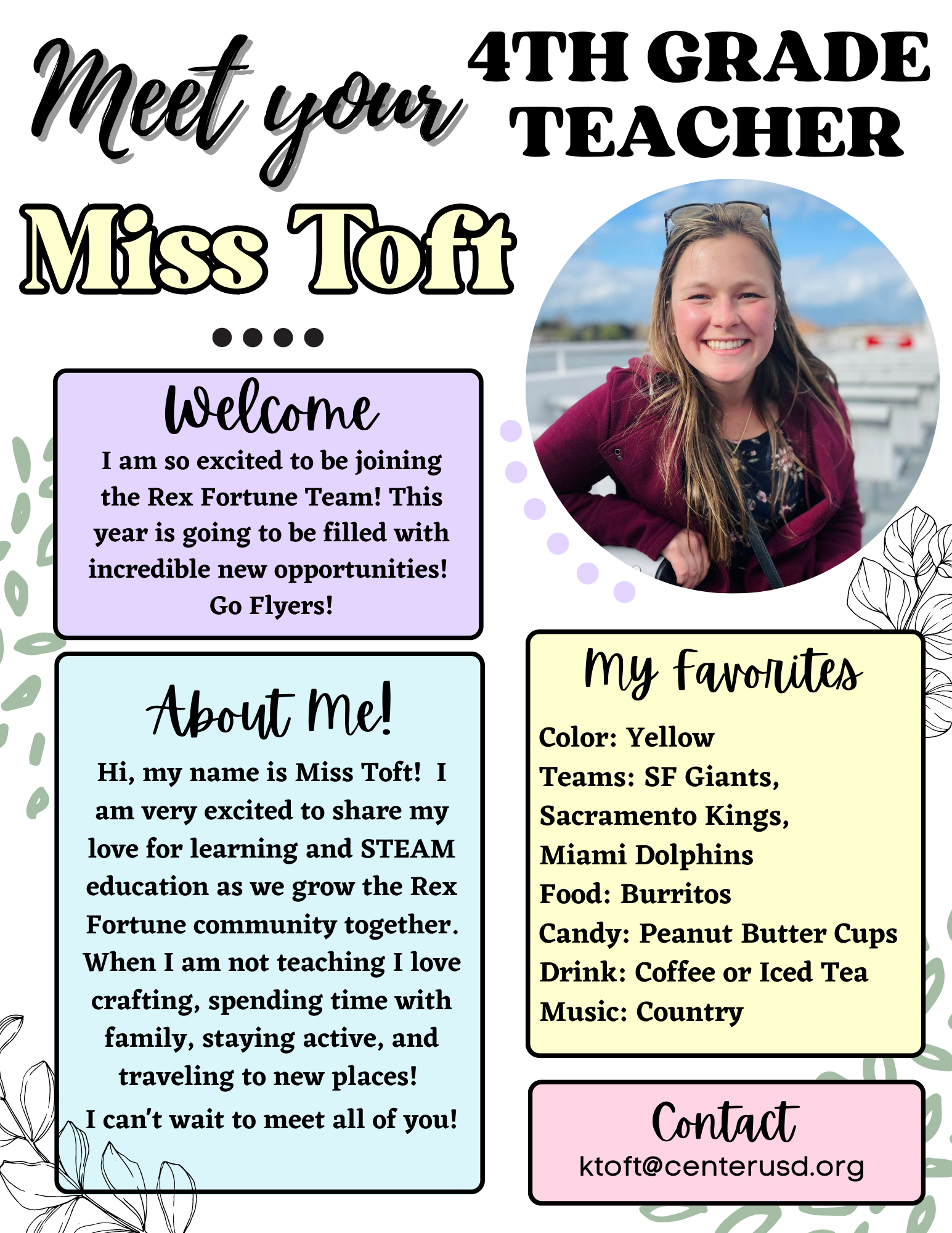 Meet Miss Toft, 4th grade teacher